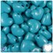 BeadTin Dark Turquoise Opaque 18mm Heart Plastic Pony Beads (24pcs)